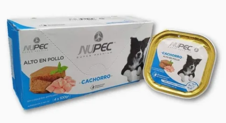 Nupec Cachorro alto en pollo Paquete de 4 latas de 100g cada una