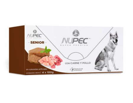 Nupec Senior con carne y pollo Paquete con 4 latas de 100g cada una